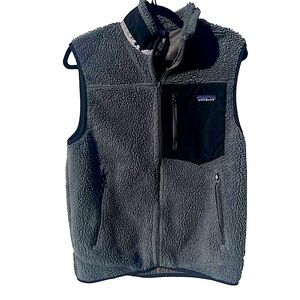 Patagonia retro-X pile fleece vest men’s small S gray black